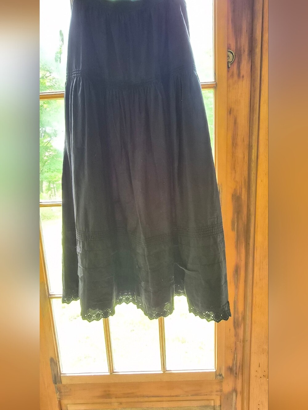DÔEN Sebastian Skirt Black Highly sought-after DÔEN Eyelet Hem Cotton XL